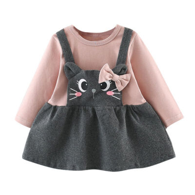 

Xmas Autumn Baby Girl Dress Cartoon Strap Fashion Kids Dress For Girls 0-24Mborn Baby Girl Clothes Princess Dress