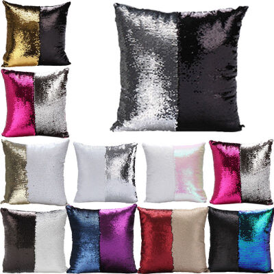 

Double Color Reversible Mermaid Pillow Sequin Cover Glitter Sofa Cushion Case