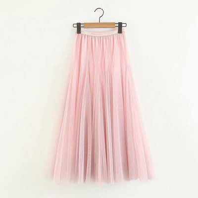 

Roseonmyhand Women Girls Big Swing Tulle Pleated Long Maxi Tutu Skirt High Waist Net Skirt