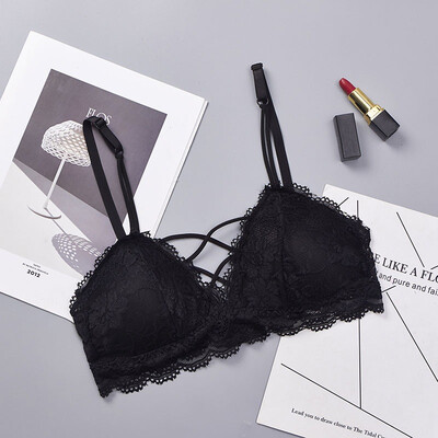 

Sexy Lingerie Women Bras Solid Lace Bralette Adjustable Shoulder Strap Plunge Bra Femme Seamless Plus Size Underwear Women X4
