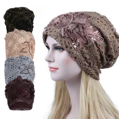 

Women Lady Lace Muslim Ruffle Cancer Chemo Hat Beanie Scarf Turban Wrap Cap AU
