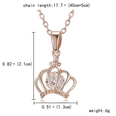 

Fashion Zircon Pendant Necklace Flower Love Heart Dance Girl Angel Rose Gold Crystal Pendant Necklace for Women Jewelry Gift