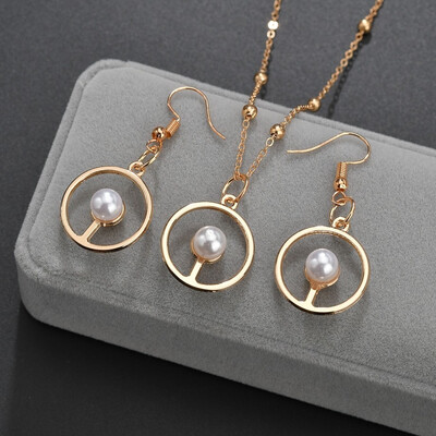 

New Necklace Creative Five-petal Flower Handmade With Sweet Earrings Series Necklace Jewelry Beautiful Romantic Wedding Party