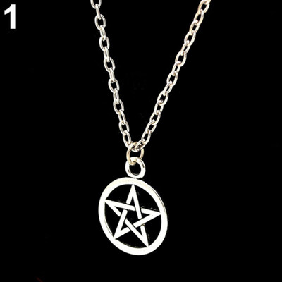 

Women Men Round Hollow Star Pentagram Pendant Necklace Xmas Gift Cool Jewelry