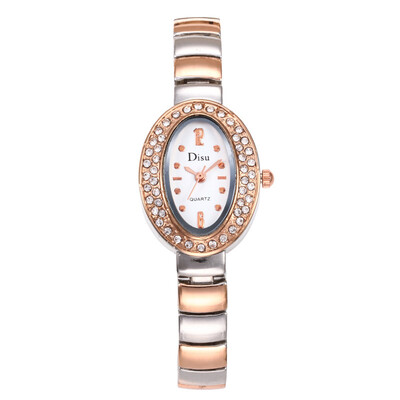 

European personality ladies bracelet watch oval waterproof dial pure steel bracelet watch hot