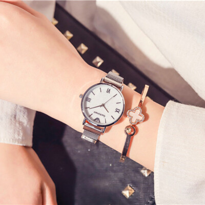 

Fashion Casual Ladies Watch Luxury Rose Gold Women Starry Sky Clock Magnetic Mesh Female Wristwatch Roman Numerals Gift for Wife