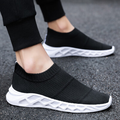 

2019 new old Beijing shoes trend casual mens flying woven tide shoes summer breathable shoes one foot mens shoes