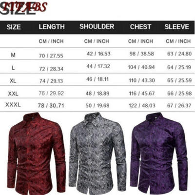 

Mens Long Sleeve Dress Shirt Formal Clothing Nightclub Designer Casual Top Shirt