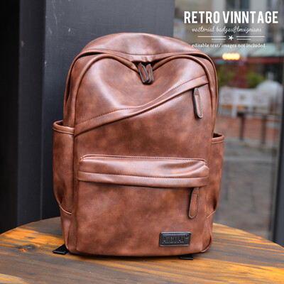 

Recreational Shoulder Bag Mens Backpack Korean Edition College Students Backpack Mens Travel Computer Mens Bag PU Fashion Cort