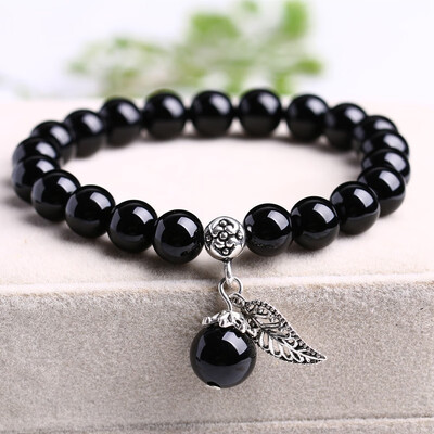 

Fashion black agate bracelet zodiac couple bracelets jewelry