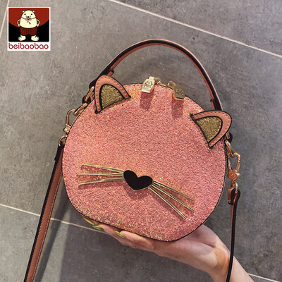 

Small bag womens bag 2019 new fashion slung womens bill of lading shoulder Joker ins cute round bag