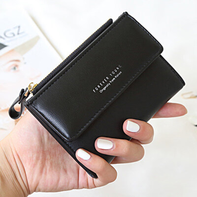 

Women RFID Blocking Faux Leather Bifold Card Holder Money Clip Short Wallet