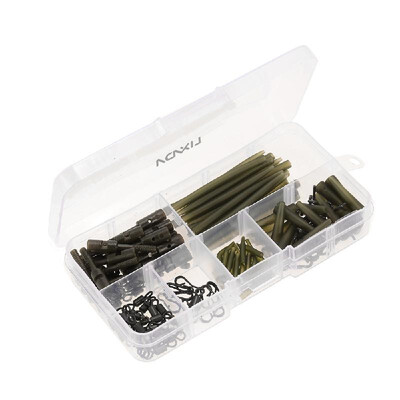 

Lixada 160pcs Fishing Accessories Kit Set Safety Lead Clip Rubber Tubes Sleeves Rolling Swivels Snap Clips with Pins Carp Fishing