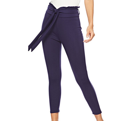 

Womens Causal Office Ladies High Waist Solid Long Pants Sandy Beach Pants