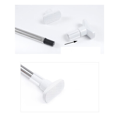 

Gobestart NEW Telescopic Shower Curtain Rail Extendable Heavy Duty Steel Pole Rod