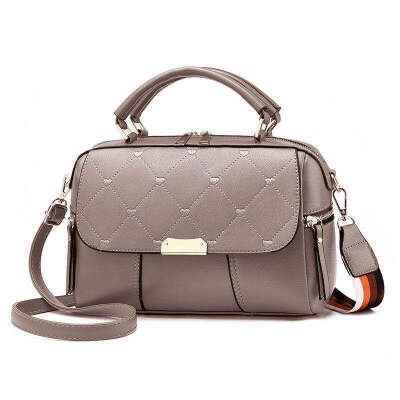 

Korean version of the 2019 summer new embroidered line shoulder diagonal package PU leather fashion casual ladies small square bag