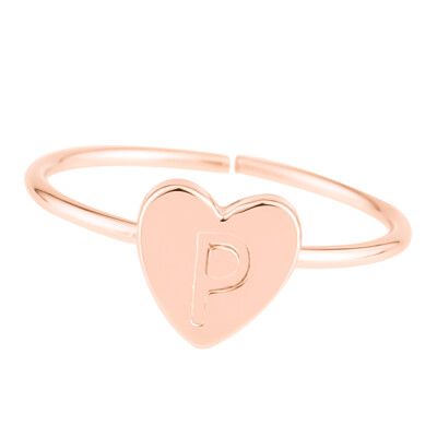 

Fashion Adjust Gold Silver Color Heart Letters Rings For Women Name Ring Set Female Jewelry