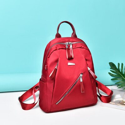 

Tailored Fashion Womens Outdoor Simple Zipper Contrast Color Backpack Travel Bag