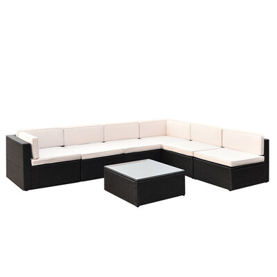 

7 pcs Patio Rattan Wicker Furniture Set