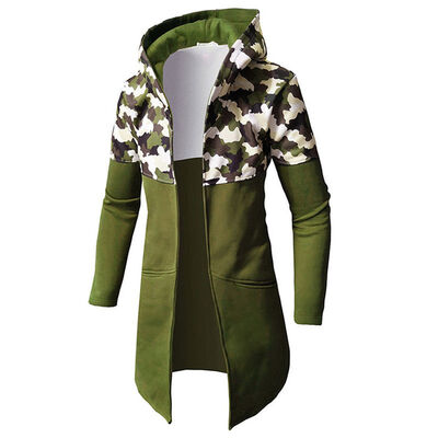 

Mens Long Sleeve Camo Zip Hoodies Outwear Sweatshirt Top Jacket Blazer Coat