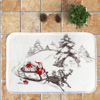 

〖Follure〗Christmas Festival Entrance Door Bathroom Floor Mat Indoor Bath Decor