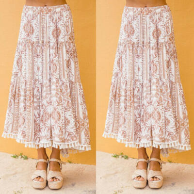 

Womens Boho Long Maxi Dress Ladies Beach Dresses Casual Sundress Skirt