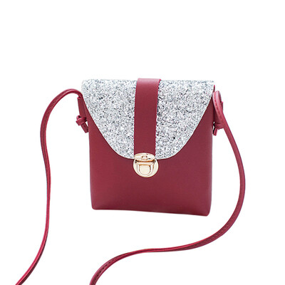 

Tailored Women Fashion Solid Color Lock Sequins Crossbody Bag Shoulder Bag Black
