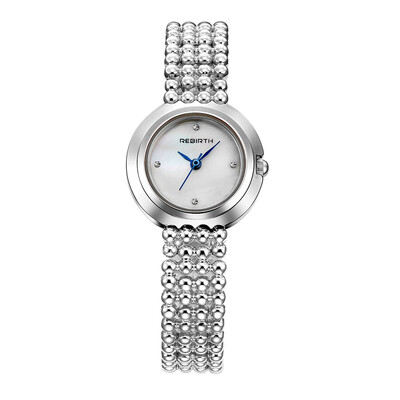 

REBIRTH Libofu diamond steel belt blue pointer womens Li Pofu fashion watch womens watch