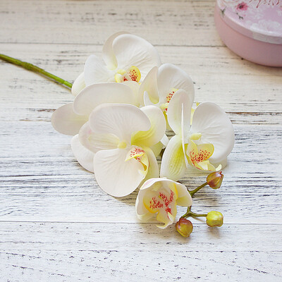 

Artificial 6 Head Butterfly Orchid Faux Flower Vase Arrangement Home Hotel Decor