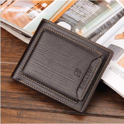 

Fashion Men Genuine Leather Pocket Wallet Bifold Short Purse With Zipper Coin pocket