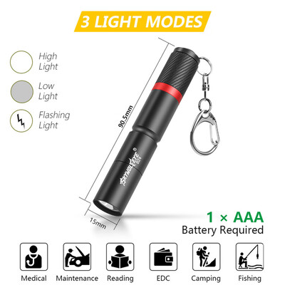 

Saidsome Waterproof Pocket LED Flashlight LED Torch Mini Penlight Light flashlight lamp