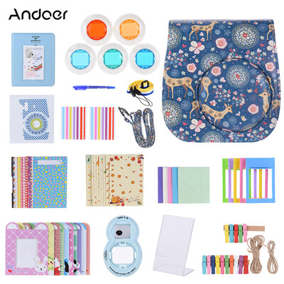 

Andoer 14 in 1 Accessories Kit for Fujifilm Instax Mini 888s w Camera CaseStrapStickerSelfie Lens5Colored FilterAlbum