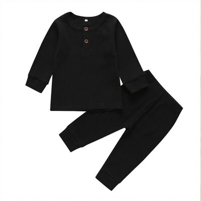 

Newborn Baby Boy Girl Knitted Solid Color T-Shirt Trousers Leggings Clothes