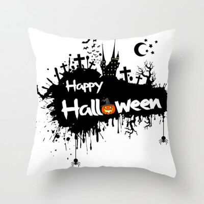 

18&39&39 New Halloween Pillowcase Ghost Witch Pumpkin Cushion Cover Skull Throw Pillow Case Decor