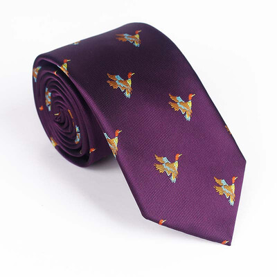 

Spot stable supply polyester bird pattern pattern one-way cutting tie mens formal business personality tie