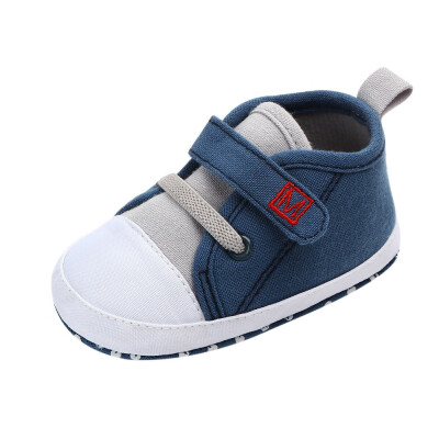 

Newborn Baby Cute Boys Girls Canvas Letter First Walkers Soft Sole Shoes