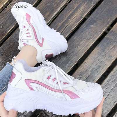 

Mhysa 2019 Women Sneakers Fashion Casual Shoes Woman Comfortable Breathable Mesh Flats Female Platform vulcanized shoes T1092