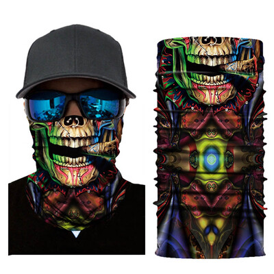 

Motorcycle Head Scarf Balaclava Face Shields Skull Ghost Bandana Scarf Mask Balaklava Neck Warmer