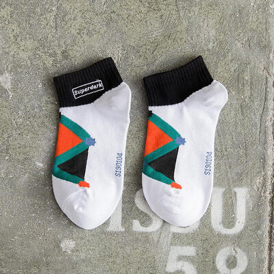 

Brand Quality Mens Socks Men Combed Cotton Cotton Embroidered Rhombic Personality Street Hip Hop Skateboard Socks