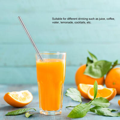 

Greensen Stainless Steel Metal Reusable Straignt Bent Drinking Straws Fruit Juice Straight Straw Bent Straw