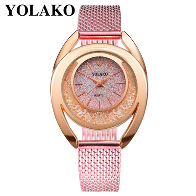 

YOLAKO Brand Watch Personality Fashion Ladies Watch Silicone Strap Round Dial Quartz Female Watch Relogio Feminino