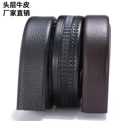 

Manufacturer belt belt mens leather belt first layer leather automatic belt strips belt processing custom
