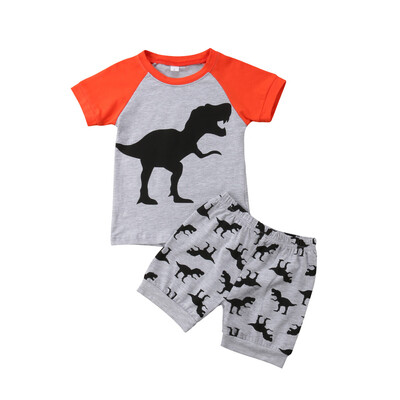 

Toddler Kids Baby Boys Dinosaur Top T-shirt Short Pants Outfit Clothes Summer 1-7Years
