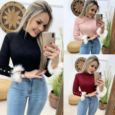 

Womens Long Sleeve Shirts Blouse Sweater Ladies Sweatshirt Jumper Pullover Tops