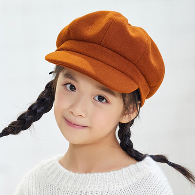 

Autumn And Winter Warm Parent Child Beret Painter Cap Fashion Girls Wool Cap