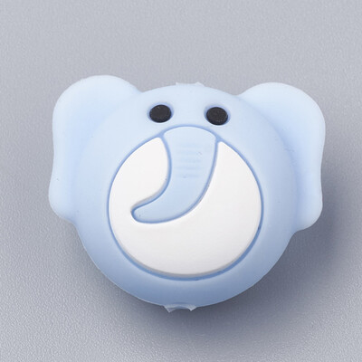 

Food Grade Environmental Silicone Beads Chewing Beads For Teethers DIY Nursing Necklaces Making Elephant LightSteelBlue 20x24