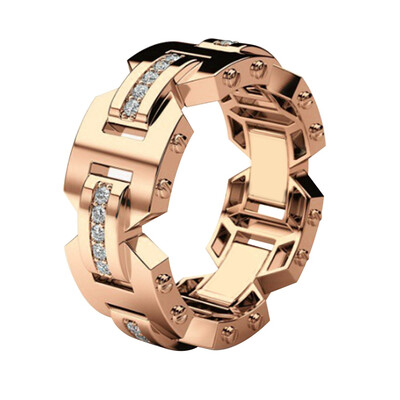 

Fashion Jewelry Men Modern Silver Rose Gold Diamond Band Ring Engagement Wedding Jewellry Rings