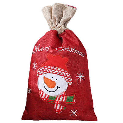 

1 Pcs Christmas Gift Sack Santa Claus Snowman Sack Drawstring Pouch Big Bag Christmas Santa Gift Present Bag