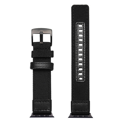 

〖Follure〗Luxury Canvas Leather Watch Band Wrist Strap For Apple Watch Series 4 40MM