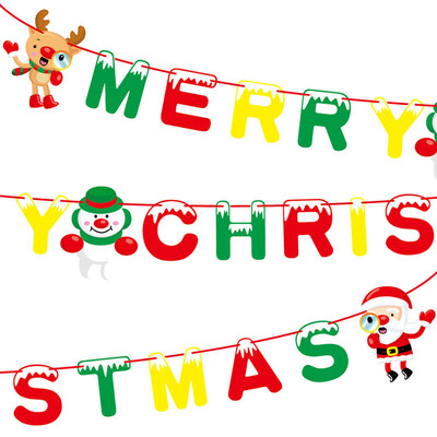 

Tailored Christmas Paperboard Pennant Flags Banners Hanging Buntings Garland Banner